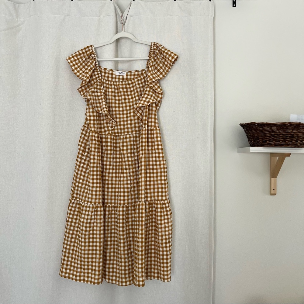 CARLY JEAN LOS ANGELES gingham midi dress